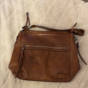 NWOT Brown Faux Leather RN Tote Bag